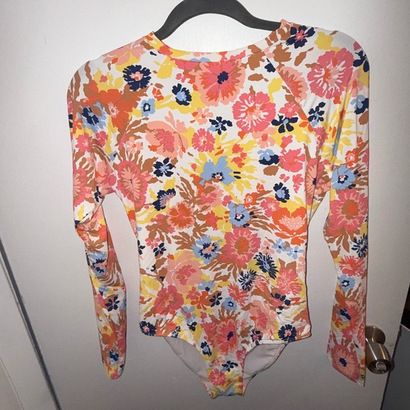 Roxy Tops - NWT Roxy Women's Onesie Rashguard Floral Long Sleeve One Piece Swimsuit Size L